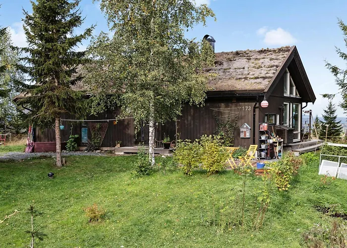 Family Cabin With Views Over Hadeland Tatil Evi Lunner